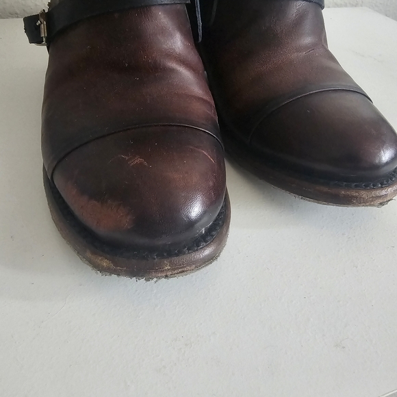 Freebird by Steven Burgundy Leather Ankle Boots Crue - Picture 15 of 16